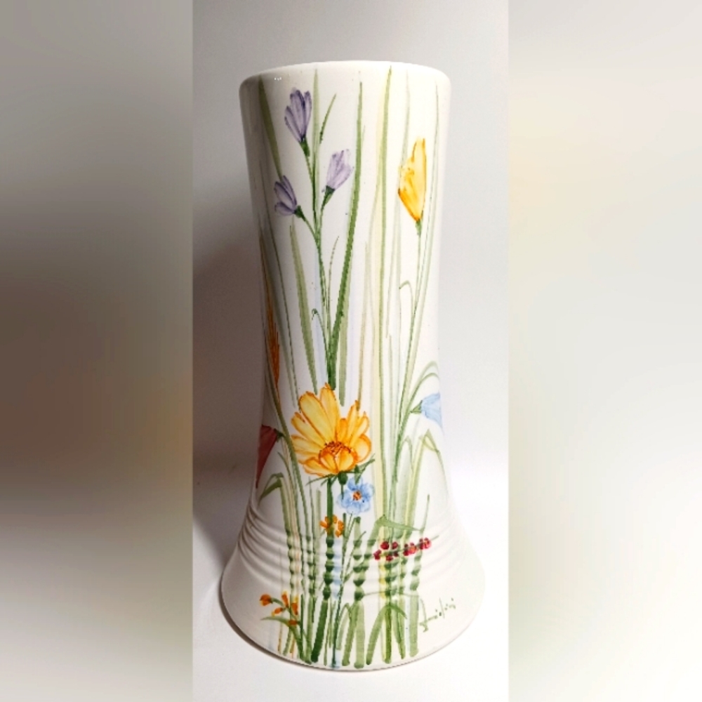 Vintage SCC Castelli Italy hand painted vase | Italian ceramic vase